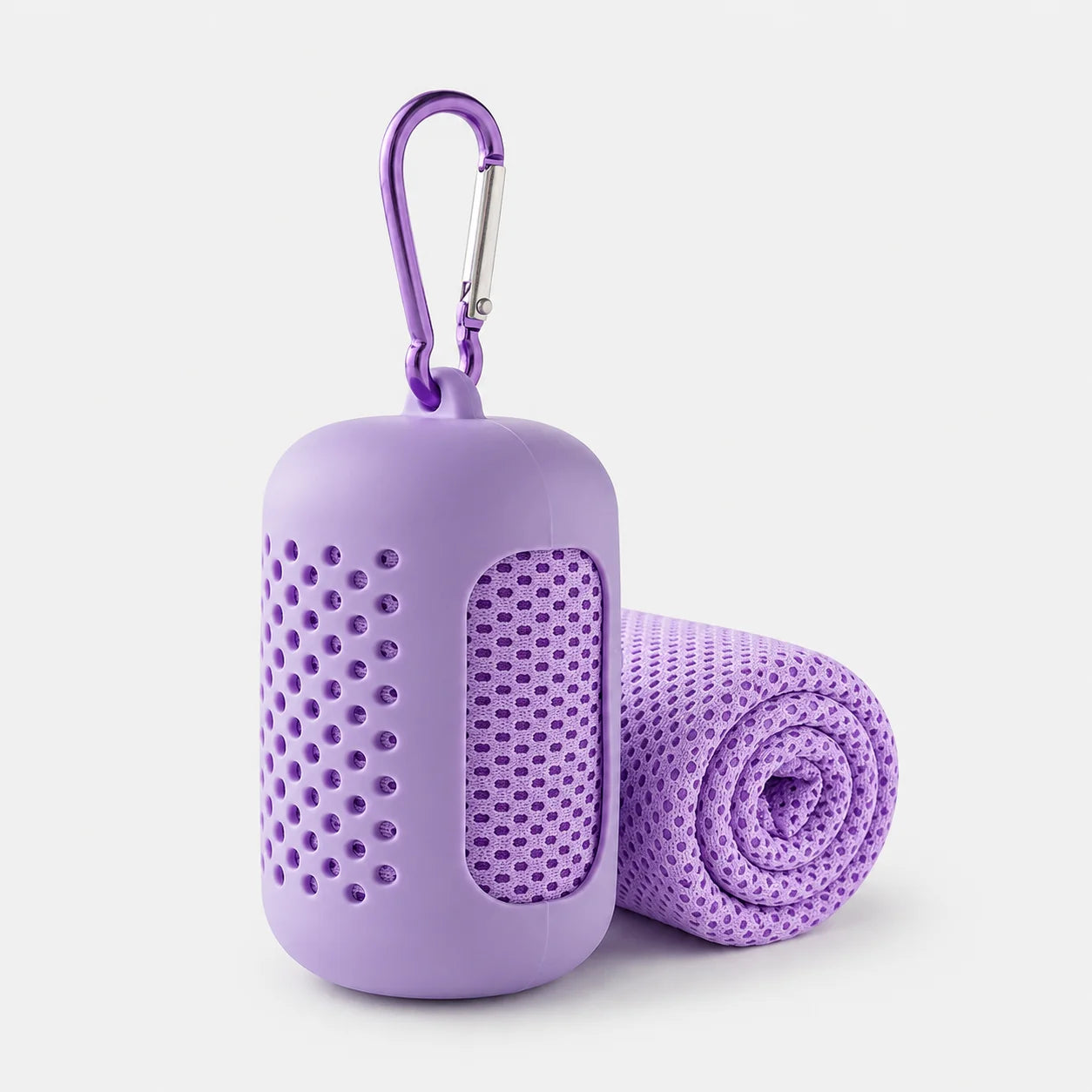 1PC Mini Cooling Towel in Silicone Case Portable Sports Gym Towel Quick Dry Microfiber Towel for Backpack Running Hiking