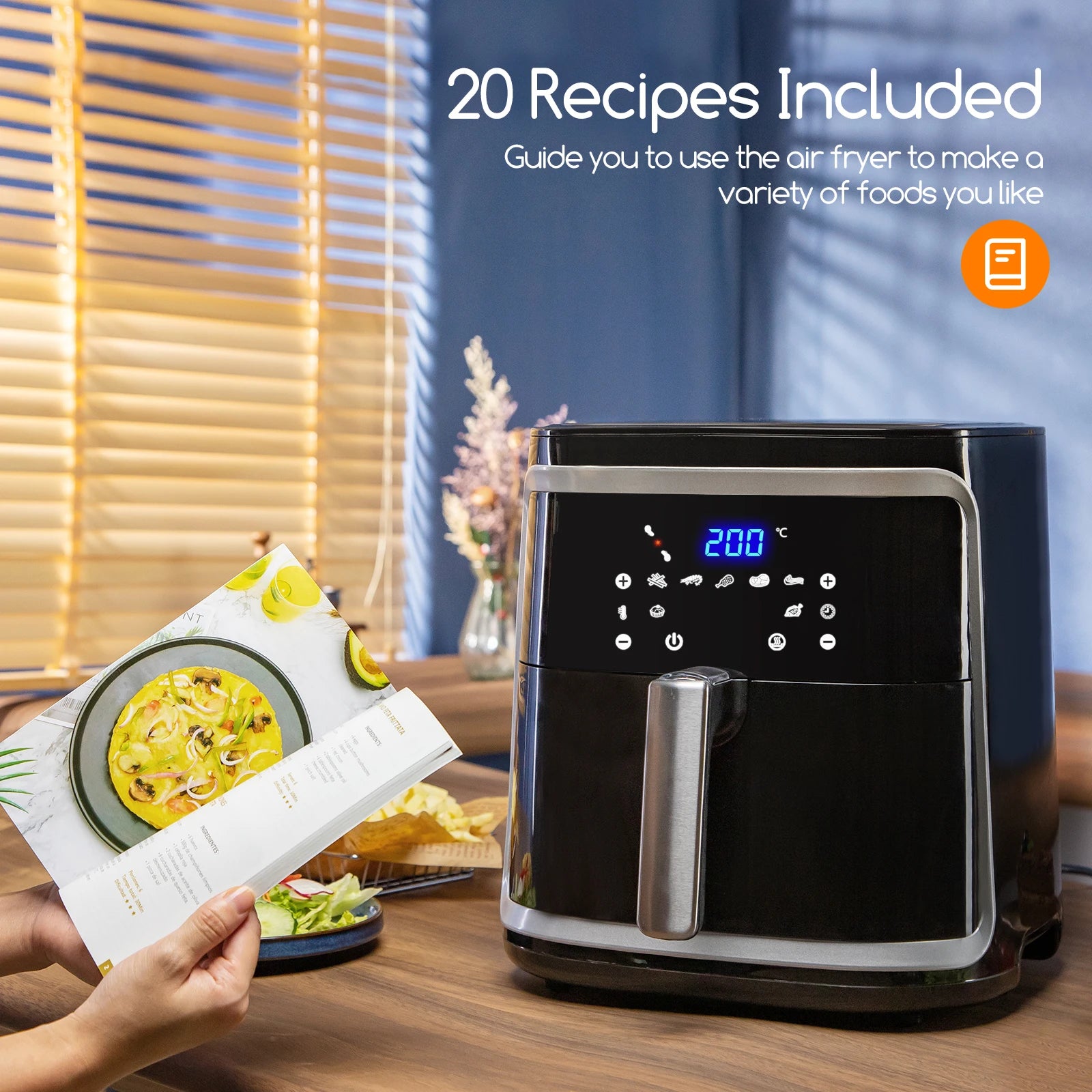 Opiekacz Aigostar Cube Fat-free fryer 7 programs Air Fryer 1900W 7L