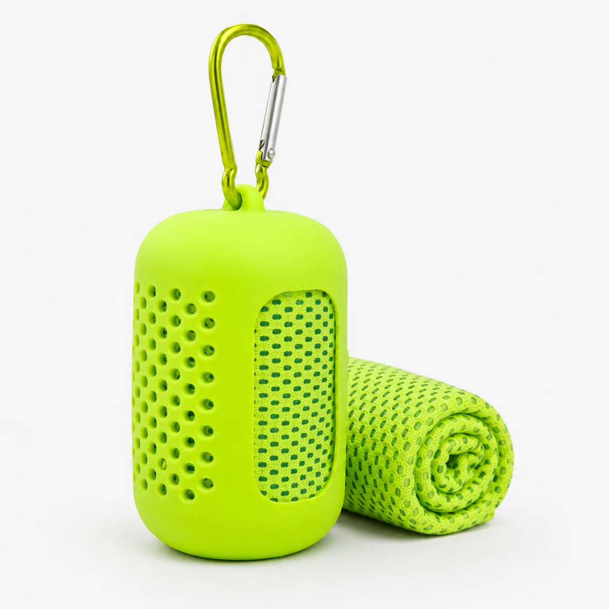 1PC Mini Cooling Towel in Silicone Case Portable Sports Gym Towel Quick Dry Microfiber Towel for Backpack Running Hiking