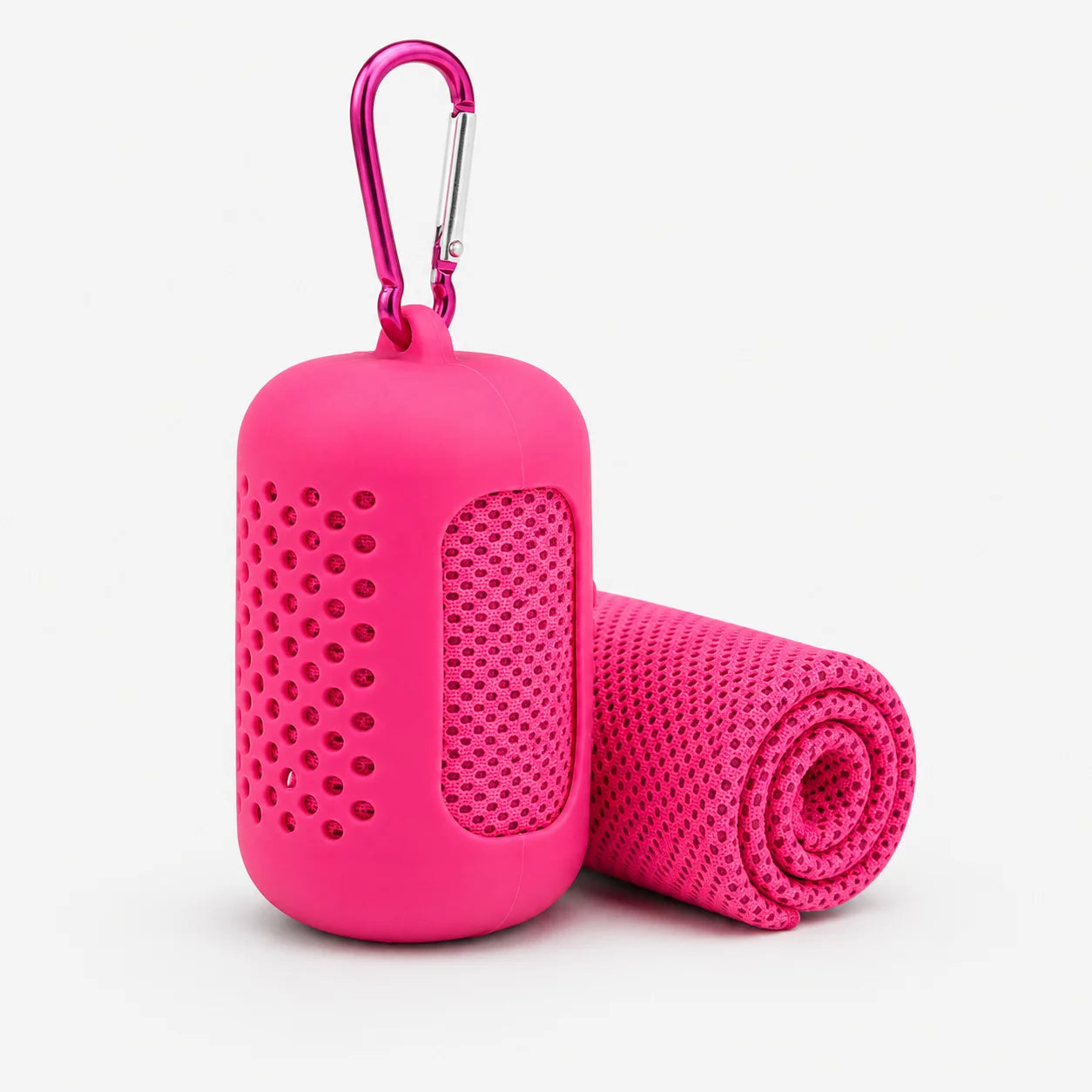 1PC Mini Cooling Towel in Silicone Case Portable Sports Gym Towel Quick Dry Microfiber Towel for Backpack Running Hiking