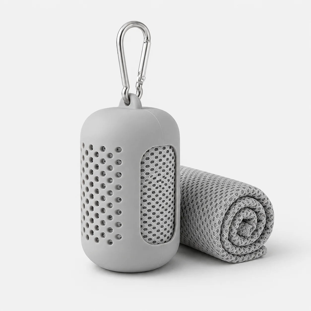 1PC Mini Cooling Towel in Silicone Case Portable Sports Gym Towel Quick Dry Microfiber Towel for Backpack Running Hiking