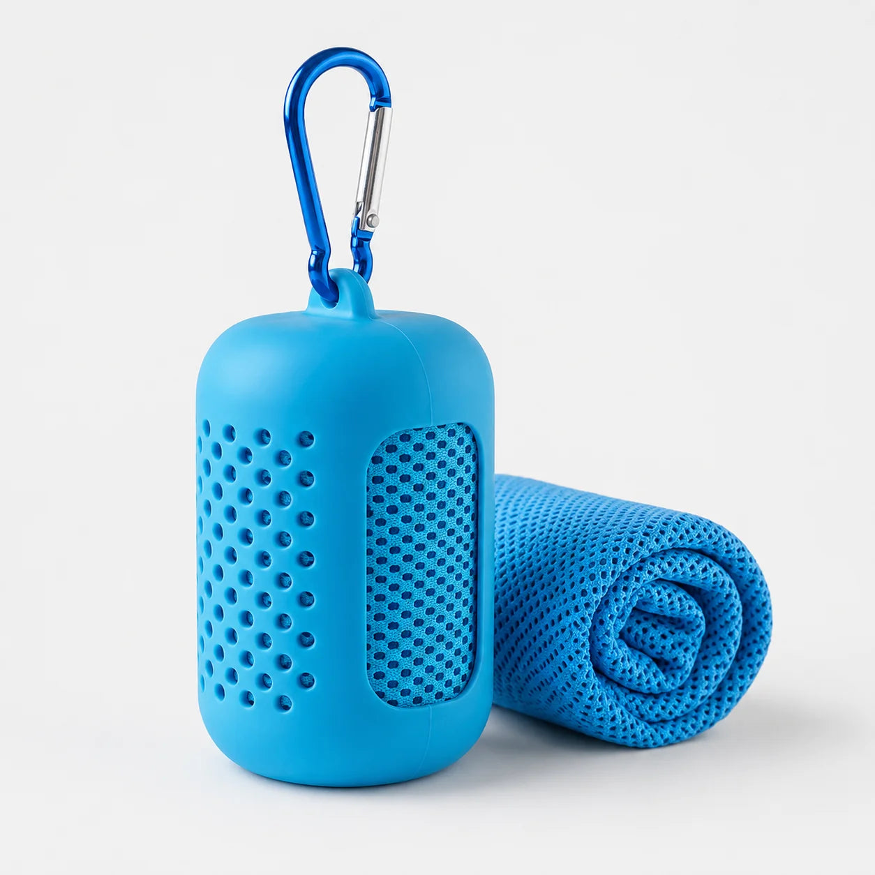 1PC Mini Cooling Towel in Silicone Case Portable Sports Gym Towel Quick Dry Microfiber Towel for Backpack Running Hiking